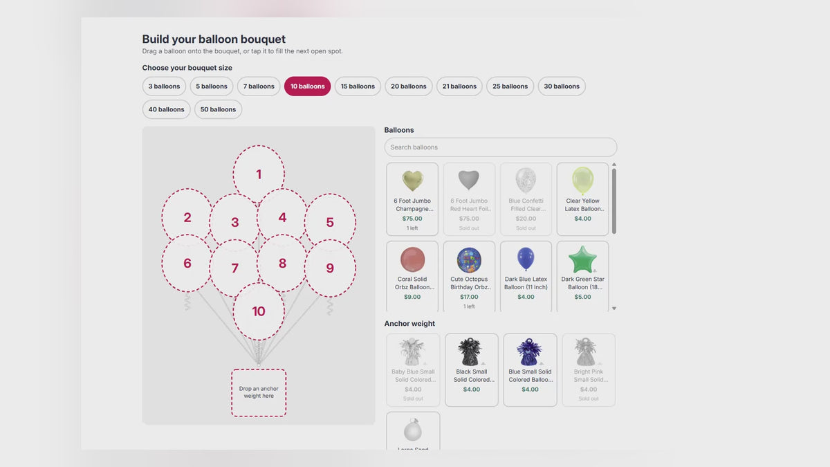 Balloon Bouquet Maker App video being used